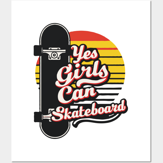 Girls Can Skateboard, Skateboarding Wall Art by Chrislkf